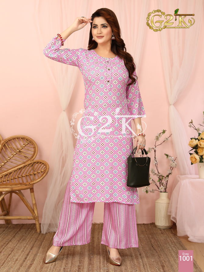 G2K Gulabo Rayon Printed Kurti With Bottom Wholesale Market In Surat